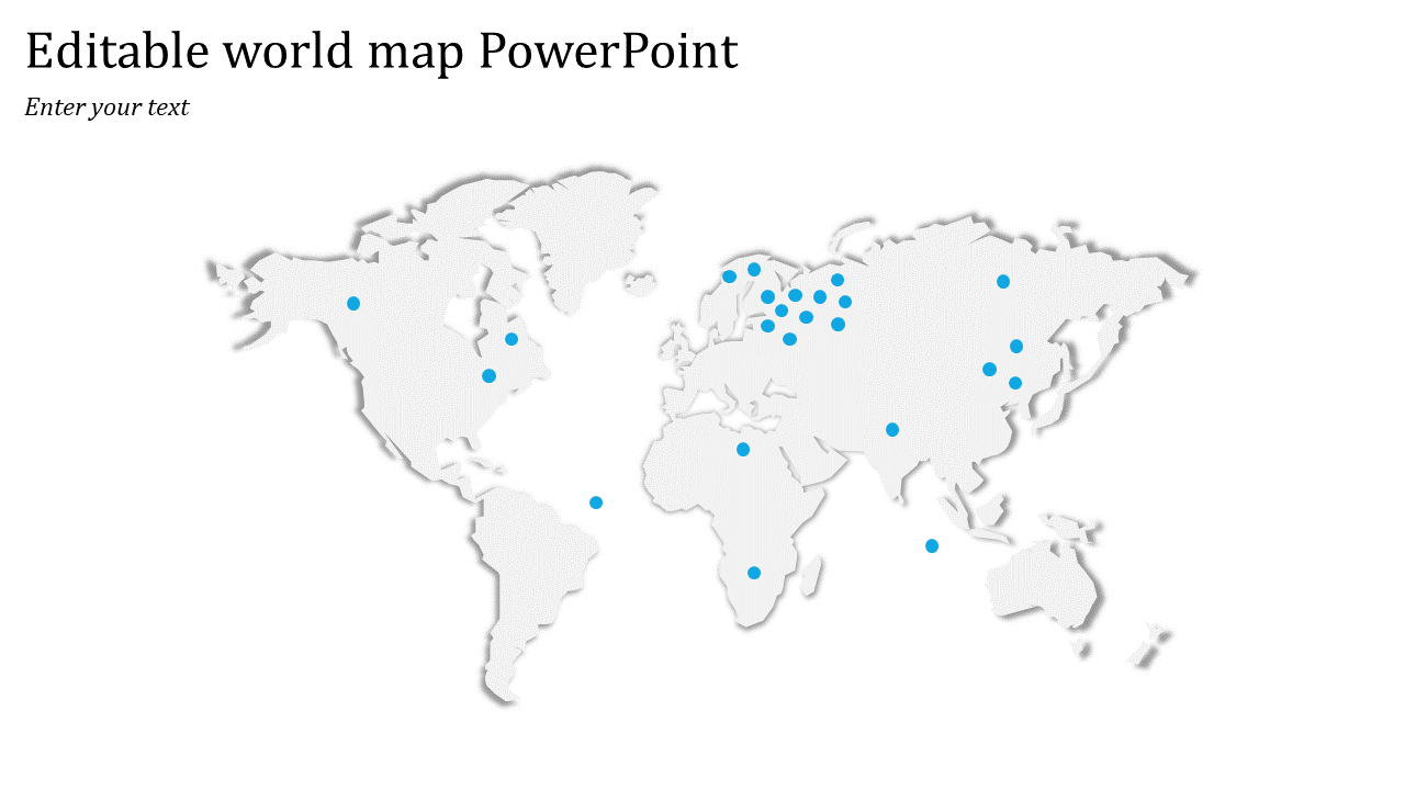 Simple Editable World Map PowerPoint For Presentation